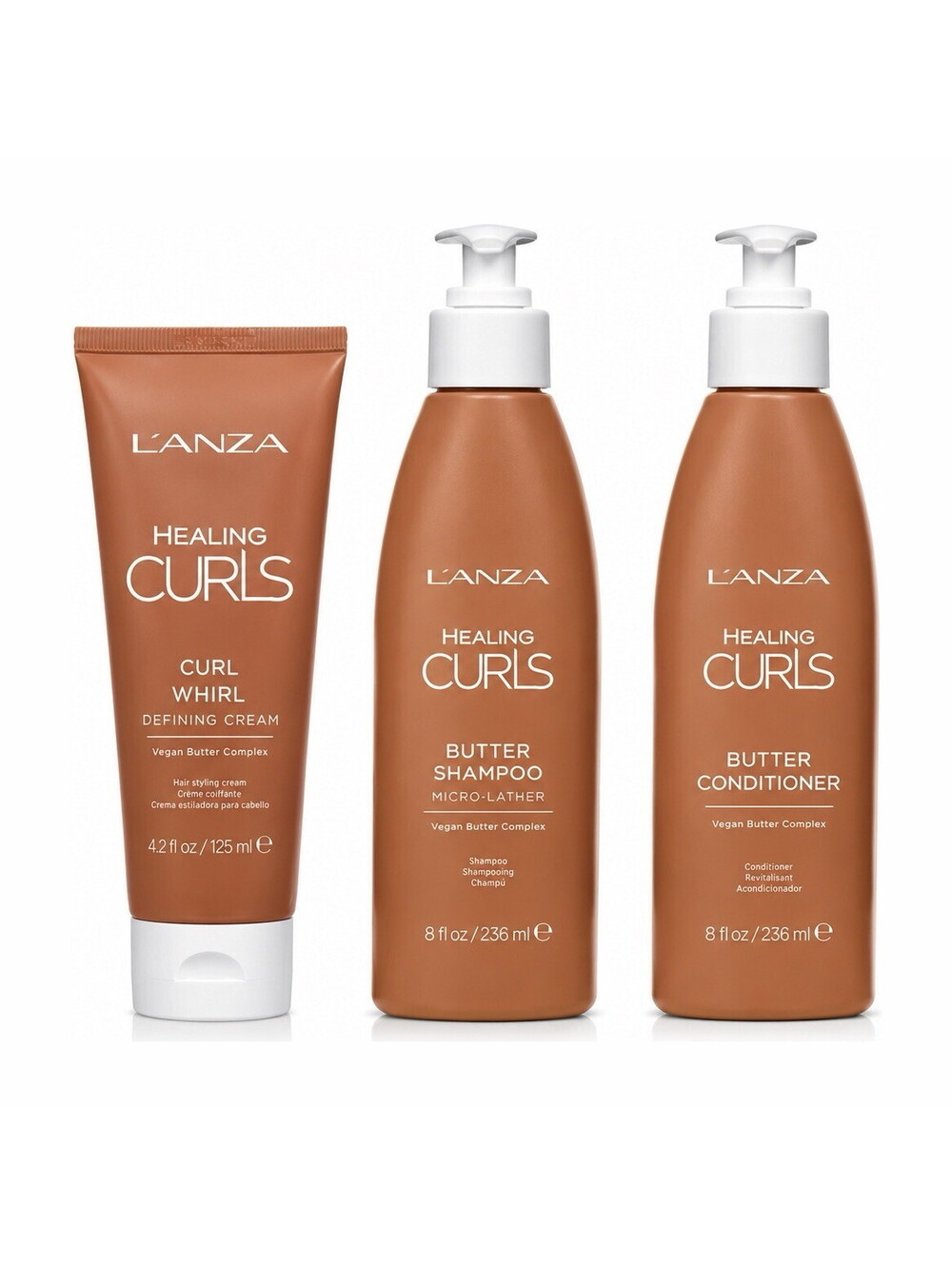 L’ANZA Healing Curls Curl Whirl Defining Cream + Shampoo & Conditioner Set